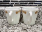 Pyrex Vtg 1410 Butterfly Gold 2 Coffee Mugs Cup Corelle Corning Handle Usa Vg