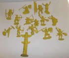 Vintage Marx Fort Apache Playset Indians  Lot Of 14 Plus Totem Pole