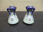 Antique Pair Of Miniature Vases  Hand Painted For Dolls 3 3 4 
