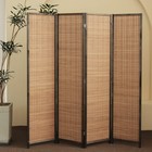 4 Panel Bamboo Room Divider - 5 6 Ft Tall Folding Privacy Screen For Room Separa