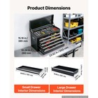 Uimoso 24  Steel Tool Box With 5 Drawers  Portable Lockable Metal Toolbox Black