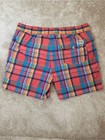 Polo Ralph Lauren Men   s L Plaid Swim Trunks Multicolor Madras Drawstring
