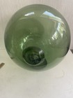 Large Green Glass Japanese Fishing Net Float  12 In Diameter