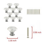 10-100x Door Handle Diamond Crystal Clear Glass Cabinet Drawer Pull Knobs Home