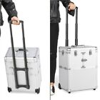 Rolling Makeup Case Professional Lockable Makeup Case Beauty Trolley Mirror Used