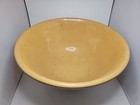 19th Century Large Yellow Ware Dough Bowl Brown   White Mocha Stripes 14  X 7 
