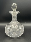 American Brilliant Period Cut Glass Abp Oil   Vinegar Cruet Jug Bottle
