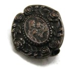 Vintage Victorian Rose Cameo Portrait Metal Button