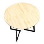 35 43in Round Dining Table For Home Kitchen 4 People Light Wood Grain