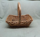 Vintage Beautiful Large Wicker Woven Rectangle Basket 17 l X 12 w X 15 h