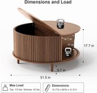 31 5  Round Coffee Table With Storage For Living Room  Walnut   Hidden Storage