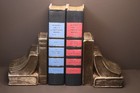 Vintage Mid Century Metal Cast Stack Of Books Book Ends