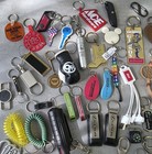 Lot Of 99 Assorted Vintage To Now Keychains  Carabiners  Chains  Hooks  Etc 