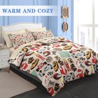 Comforter Set Twin Size  Racing Car Competition 5 Pcs Bedding For Kids And Ad   