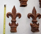 Lot Of 6 Vintage Cast Iron Pointed Fleur De Lis Finial Fence Post Topper  1952 