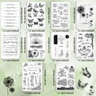 10 Sheets Silicone Stamp Set Clear Stamp With Acrylic Block For Scrapbooking Diy