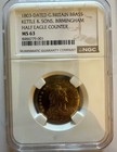 1803-dated G britain Brass Kettle   Sons  Birmingham Half Eagle Counter
