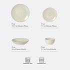 Dinnerware Set Service For 4 16pc Stoneware Plates Bowls Grey Gibson Home Piece