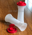 Tupperware Salt   Pepper Shakers Hourglass Set 6  Large Sheer White And Red New