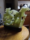 Vintage Chinese Hand Carved Jade Stone Five Horses Sculpture  High Quality Made 