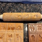 Vntg Wooden 16    Rolling Pin Plus 2 Carved Boards  Springerle Germany Shortbread