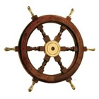 30  Brass Wooden Steering Wheel Nautical Maritime Boat Ship Captains Wheel