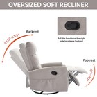 360   Swivel Nursery Glider Fabric Manual Rocker Recliner Chair Rocking Chair