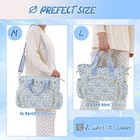 Siltriangle Crochet Bag Organizer Blue Floral Quilted Size M
