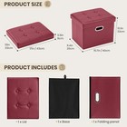 Cosyland Ottoman With Storage Folding Leather Ottoman Footrest Foot Stool Brown