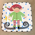 Coton Colors Express Christmas Holiday Elf 9 25  X 9 25 Platter Retired Read All