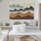 Macrame Wall Hanging Mountain Wall Art Dip-dyed Macrame Wall Decor Modern Wal   