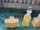 Vintage Art Deco Celluloid Vanity Set Perfume Bottles Ivory Pyralin Du Barry 