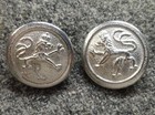 Wwi German Bavarian Buttons In Silver  Unpainted 18mm Lion Buttons 1 Pair