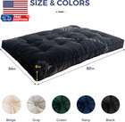 6  Futon Mattress Full Size Velvet Thick Futons Sofa Couch Bed Versatile Floor