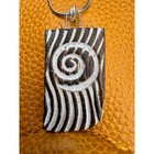 Ceramic Kiln Fired Rectangle Pendant Necklace Handcrafted Boho Pendant Necklace