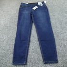 New Curve Appeal Jeans Womens 12 Dark Blue Denim Pants High Rise Skinny Stretch