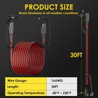 30ft Sae To Sae Extension Cable 16 Awg Pure Copper Cord Wire For Solar Panel