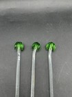 Vtg Glass Swizzle Cocktail Drink Stir Sticks Palm Tree Tiki Bar Set Of 3