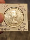 Lot Of 3 High Grade Silver Canada Coins 1958 Dollar 1951 50 Cents 1943 25 Cents