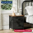 Somdot Night Stand With 2 Drawer  Small Nightstand End Table  Bedside Table