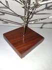 Vintage Metal Tree 12  Wood Base Retro Decor Made In India Contemporary Silver 
