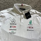 New Mercedes Amg Petronas F1 Polo Shirt Racing White Mens 2xl Formula One 1