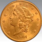     1904  20 Liberty Head Double Eagle Gold Coin     Pcgs Ms65 Gem   Pre-1933 Gold    