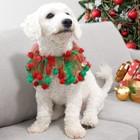 Dog Christmas Costume  Size Medium  Holiday Elastic Collar 2-pack