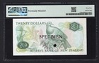 New Zealand 20 Dollars Nd 1985-89  P173bs  specimen  Uncirculated Grade 64