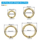 16pcs Metal Spring O Rings Set Spring Gate O Rings Alloy Snap Clip  Silver  Gold