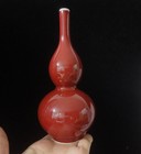 Fine Old Chinese  langyao  Red Porcelain Double Gourd Vase With Circles Mark