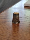 Vintage Plique A Jour Thimble  Stained Glass  Enamel  Gilded