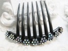 Aurora Borealis Swarovski Crystal Elements Large Floral French Comb Bridal
