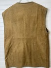 Leather Vest Vintage W pockets Faux Fur Lining Xl